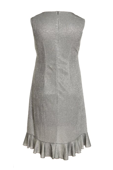 Curve Silver Bodycon Frill Midi Dress