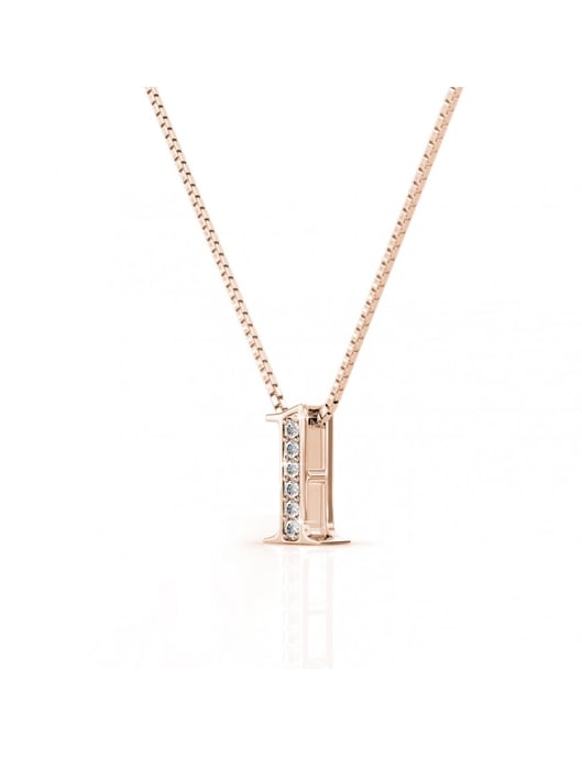 Nummer 1 Anhänger - Rose Gold und Kristall - Image 3