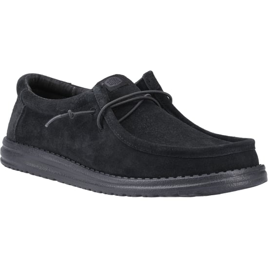 HEYDUDE Wally Suede Wildleder Herren Schwarz Bootsschuhe - Image 1