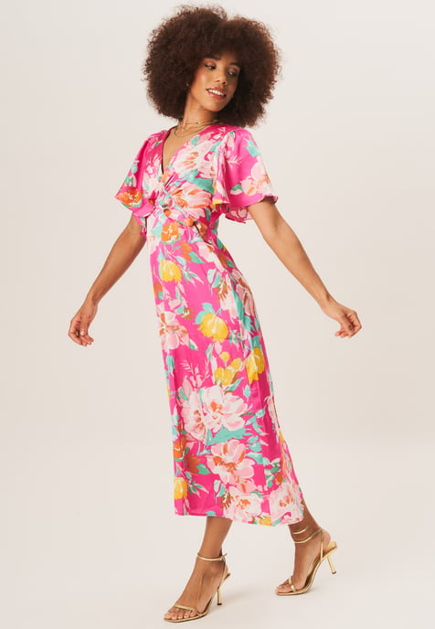 Robe midi à imprimé floral et manches ange - Image 3