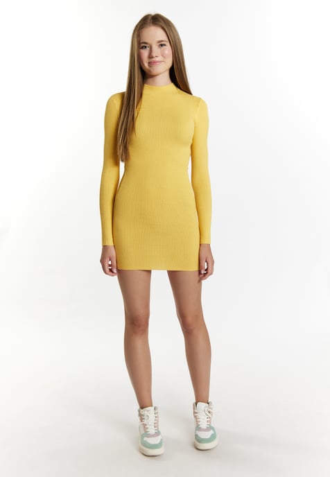 Mymo Strickkleid mini Damen Höllengelb - Image 2