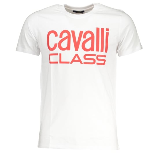 Cavalli Class Bold Red Logo Weißes T-Shirt - Image 1