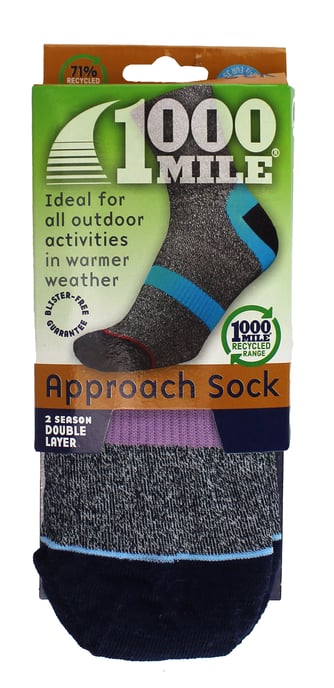 1000 Mile - Damen Approach Repreve Doppellagige Atmungsaktive Anti-Blasen Socken - Marineblau / Mauve - Image 2