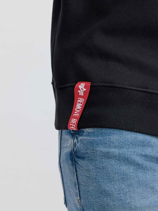 Alpha Industries Halbe Zip Sweatshirt SL Schwarz - Image 4
