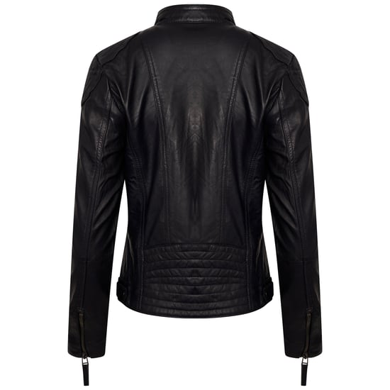 Elle Ladies Leather Jacket Navy
