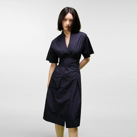 Cotton kimono wrap dress