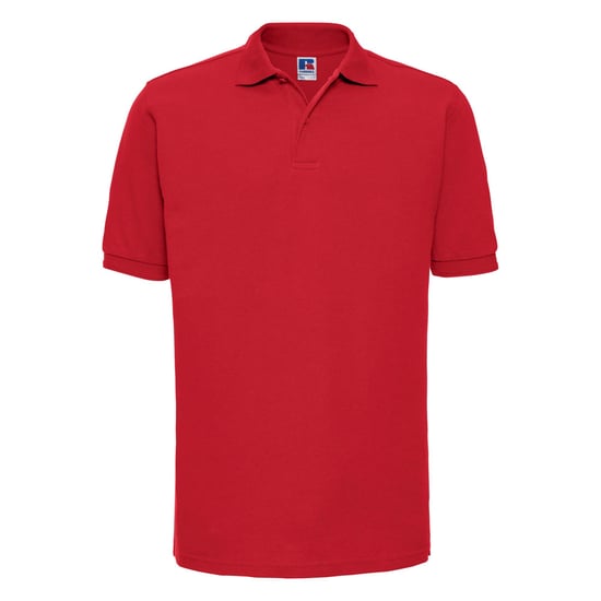 Russell Herren Ripp Polo-Shirt, Kurzarm (Hellrot) - Image 1
