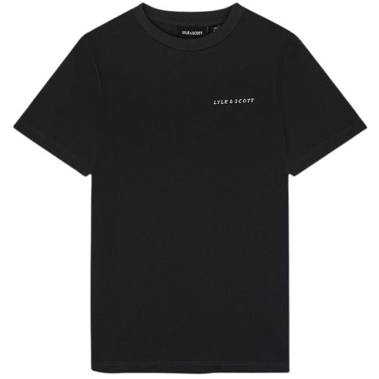Schwarzes T-Shirt mit gesticktem Logo von Lyle & Scott - Image 1