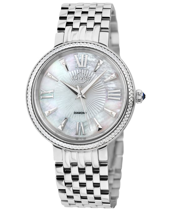 GV2 Womens Genoa Diamond 12530 Schweizer Quarz Silber Edelstahl Uhr - Image 1