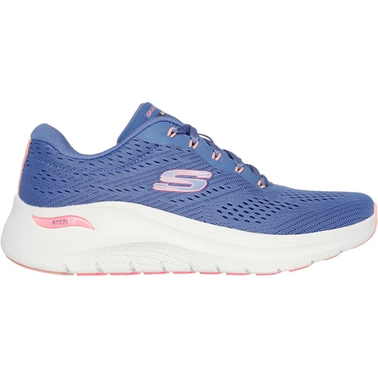 Skechers Arch Fit 2.0 Big League Damen Textil Sneaker In Blau/Rosa - Image 2