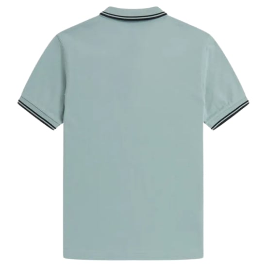 Fred Perry Black Twin Tipped Collar Light Blue Polo Shirt