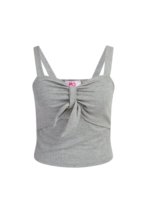 Mymo Rippstrick-Trägertop Damen grau melange - Image 1