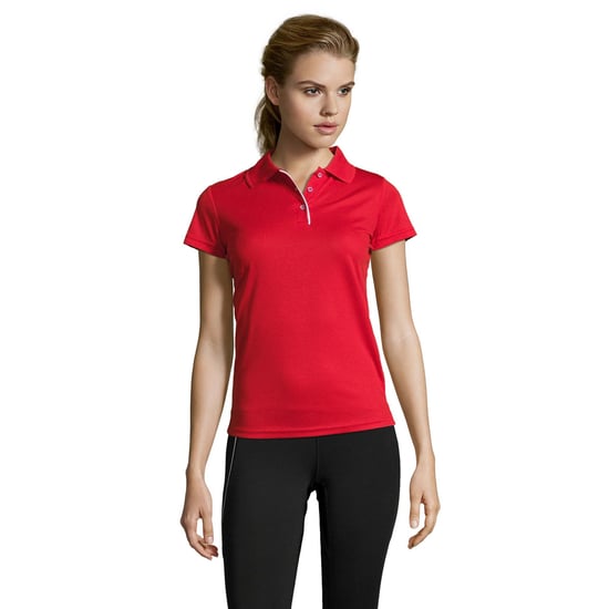 SOLS Womens/Ladies Performer Kurzarm-Pique-Poloshirt (Rot) - Image 5