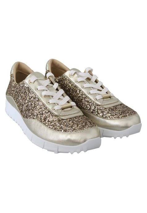 Jimmy Choo Women's Gold Leather Antique Monza Sneakers