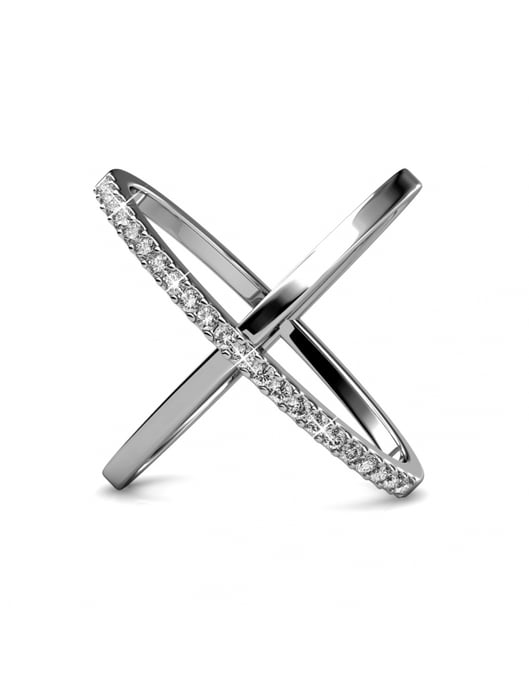 X Duo Ring - Silber und Kristall - Image 4