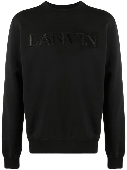 Lanvin Paris Logo besticktes Sweatshirt in Schwarz - Image 1