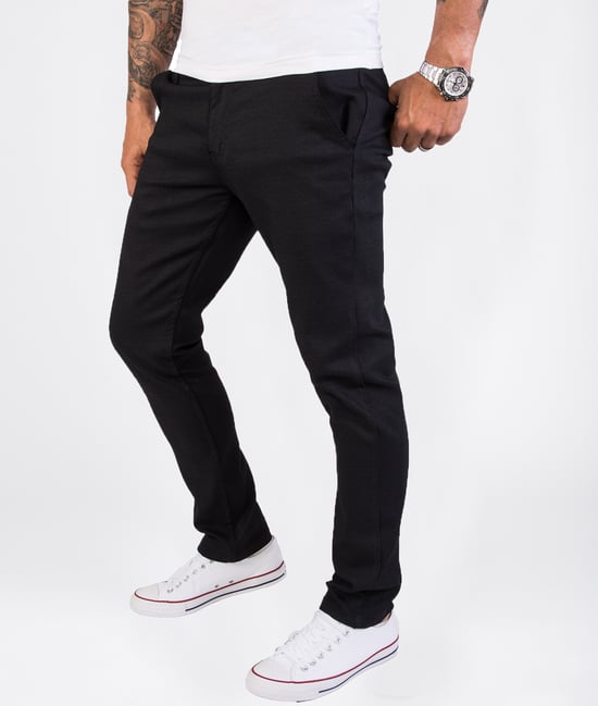 Rock Creek Stoffhose Schwarz