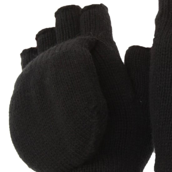 FLOSO Unisex Thermo Halbfinger Winter Handschuhe (3M 40g) (Schwarz) - Image 2