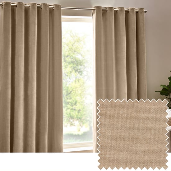 Yard Heavy Chenille Room Darkening Eyelet Curtains