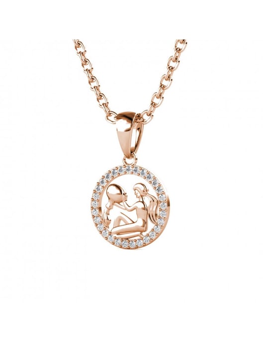 Wassermann Tierkreiszeichen Anhänger - Rose Gold und Kristall - Image 3
