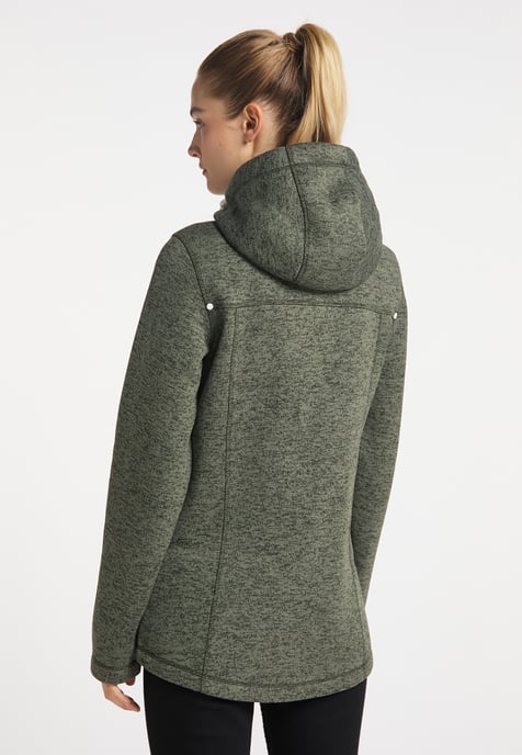 ICEBOUND Serie yuka Strickfleecejacke Damen Oliv Melange - Image 3