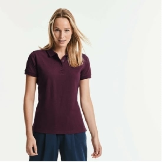 Russell - Polo-Shirt mit kurzen Ärmeln - Damen (Bordeaux) - Image 3