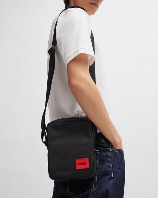 HUGO Ethon 2.0N Mens Reporter Bag with Red Logo Patch - Image 6