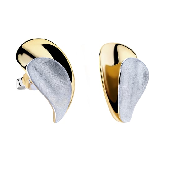 Orphelia 'Ameliana' Women's 925 Sterling Silver Stud Earrings - Silver/Gold ZO-7508