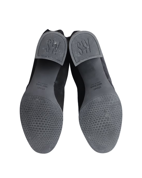 Stuart Weitzman Stiefel über dem Knie mit Absatz aus schwarzem Wildleder - Image 6