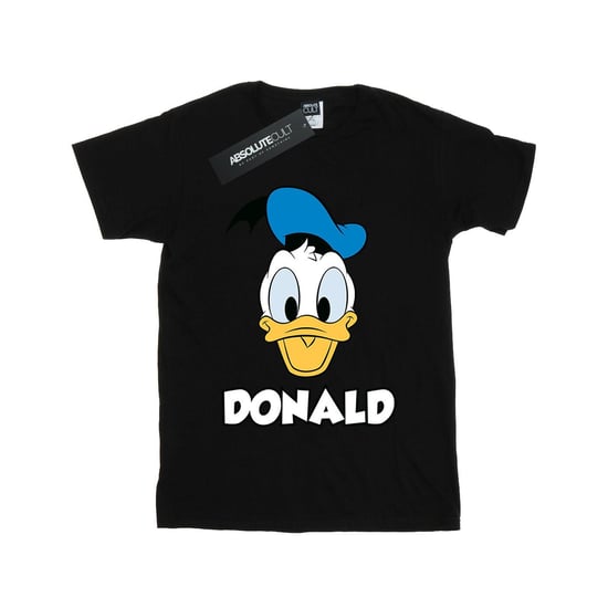 Disney Girls Donald Duck Face Cotton T-Shirt (Black)