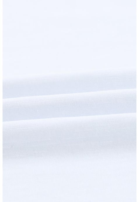 Damen-T-Shirt aus Baumwollmischung mit Rundhalsausschnitt in Weiß - Image 3