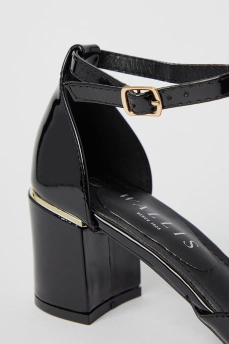 Devonna Pointed Open Mid Block Heel Court Shoes