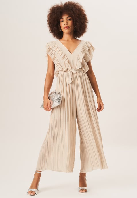 Ruffle Detail Pleated Culotte Jumpsuit