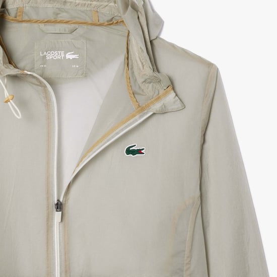 Men's Lacoste Lightweight Water Repellent Sport Jacket in Cream