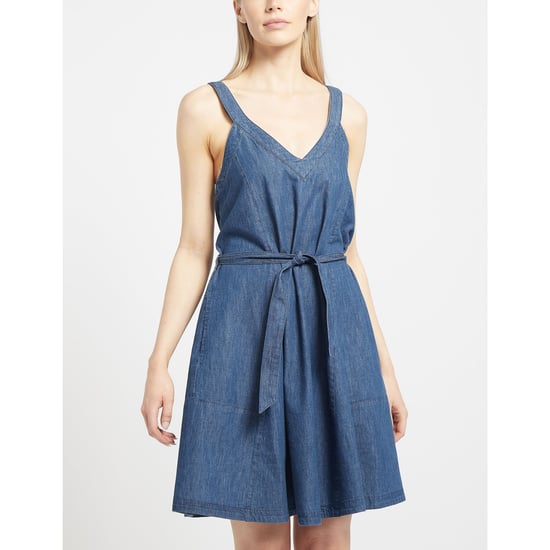 Robe Belt Flare Denim Armani Pour Femme en Jean Denim - Image 2