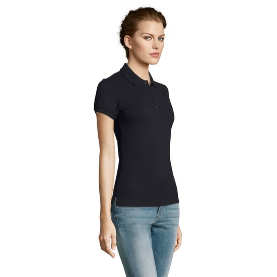 SOLS Womens/Ladies People Pique Short Sleeve Cotton Polo Shirt (Navy)