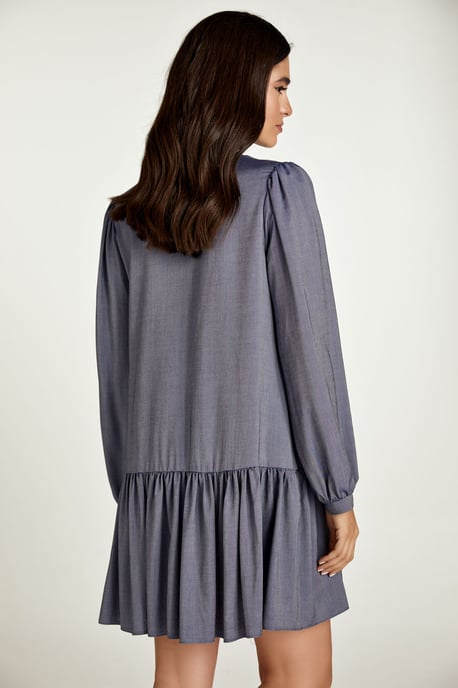 Blaues Kleid im Denim-Stil mit Knöpfen - Image 4