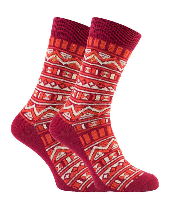 Farah - 2 Paar Herren Funky Vintage gemustert bunte dicke Baumwolle Crew Socken - FVS008SUN - Image 1
