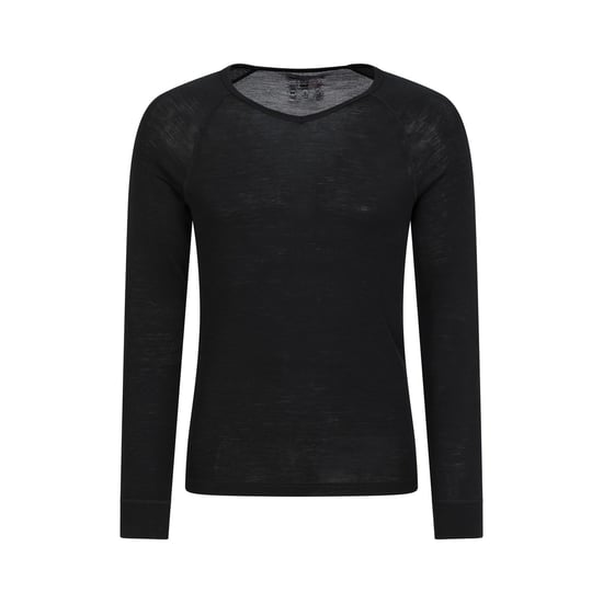Mountain Warehouse Mens Merino Wool V Neck Base Layer Top (Black)