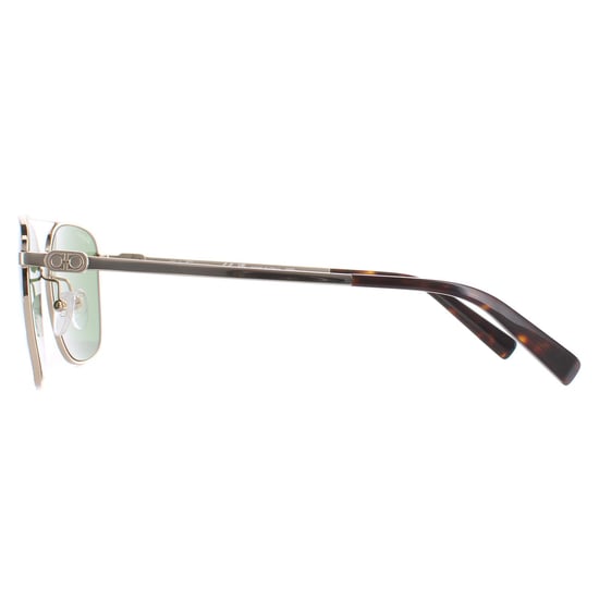 Salvatore Ferragamo Aviator Mens Golld Green SF158S