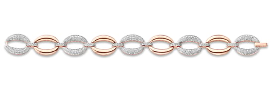 Orphelia Women's 925 Sterling Silver Bracelet - Silver/Rose ZA-7211/RG