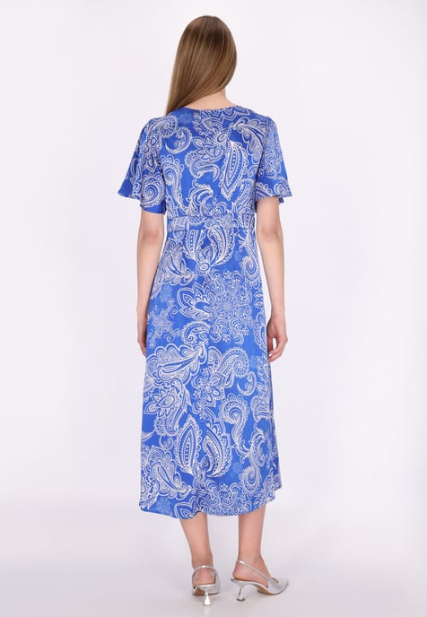 Dreimaster Kleid Damen Weiss Flieder - Image 4