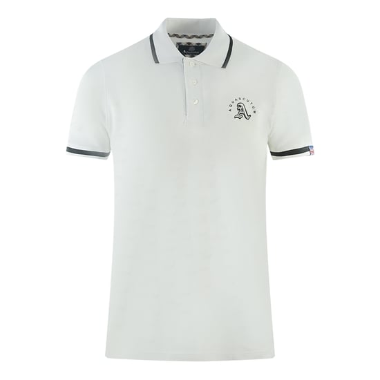 Aquascutum Geprägtes weißes Poloshirt mit Spitze - Image 1