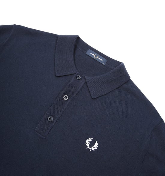 Polo Manches Longues Classic Fred Perry Pour Homme en Bleu Marine - Image 3
