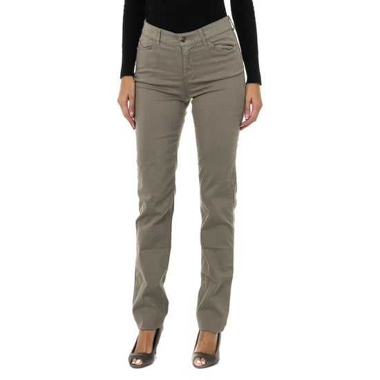 Regular fit stretch fabric long pants 6Y5J18-5N0RZ woman