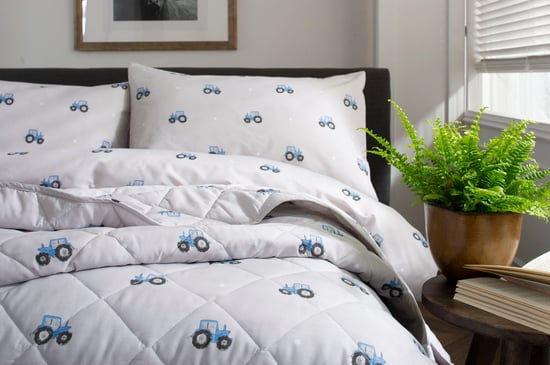 Deyongs Blue Tractors Duvet Set Double Size White & Blue