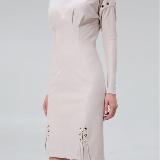 Saumschnürung gerades Kleid - Image 4