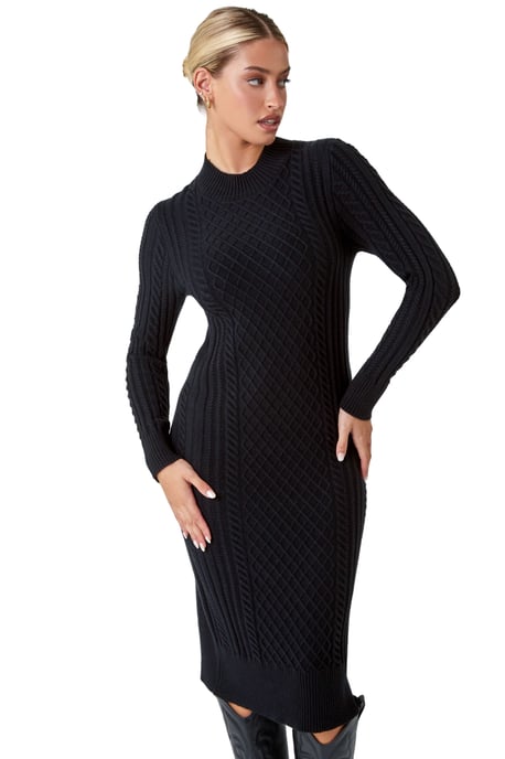 Cable Knit Midi Jumper Dress - Image 1