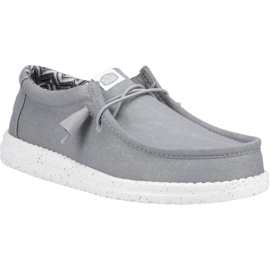 HEYDUDE Wally Canvas 100% Baumwolle Herren Hellgrau Bootsschuhe - Image 1
