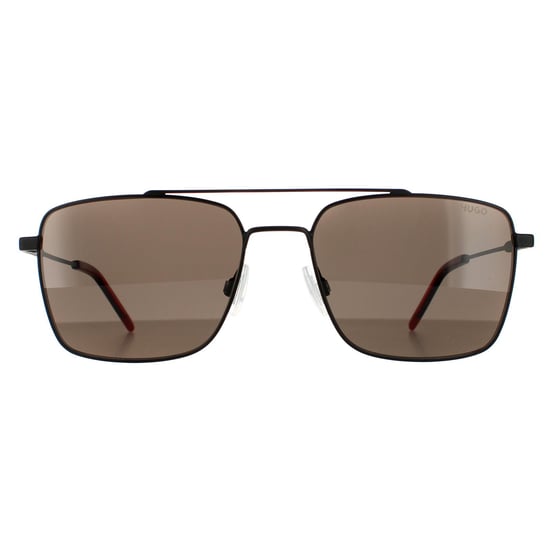 Hugo by Hugo Boss Square Mens Matte Schwarz Grau Sonnenbrille - Image 1